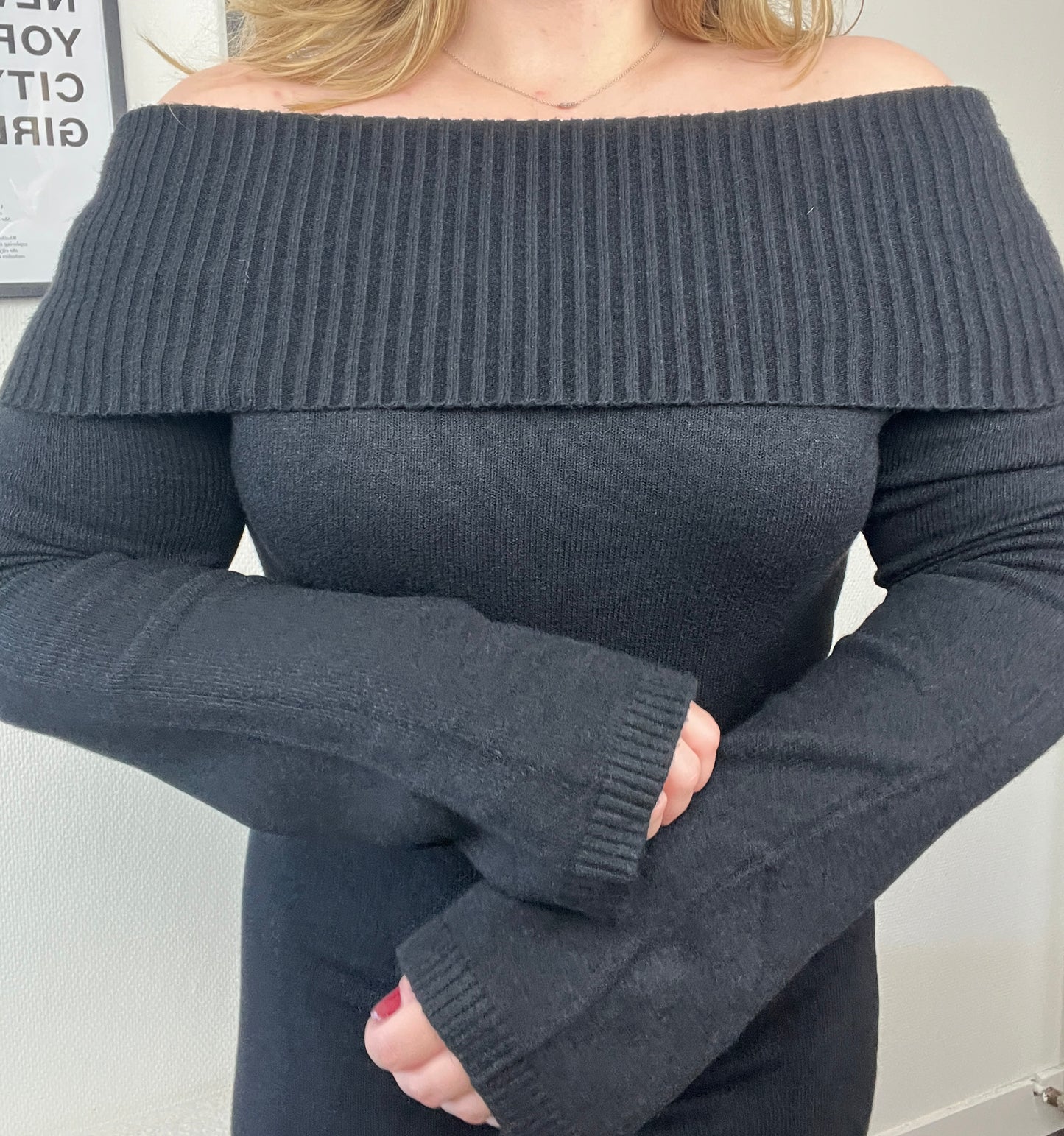 Jurk Sara Zwart met split