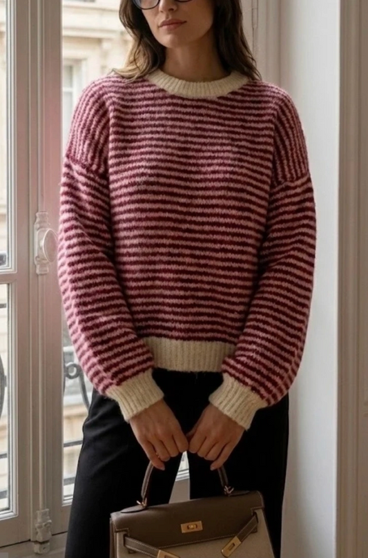 Sweater Macey rood/roze