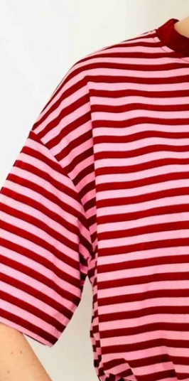 Gestreepte top Livia Roze/Bordeaux