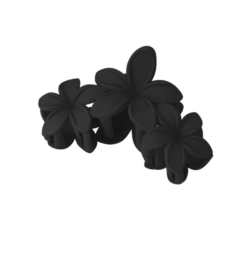 Haarclip flowers Zwart