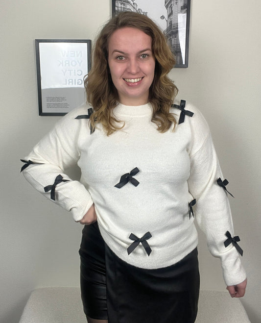 Sweater Tara Strikjes Wit