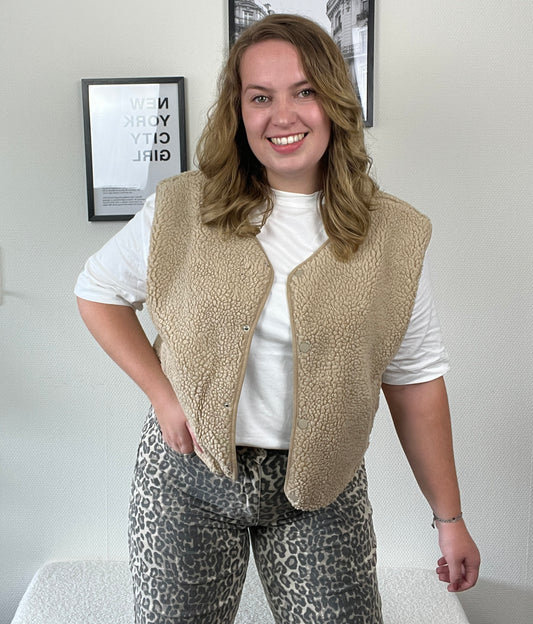 Teddy Vest Beige