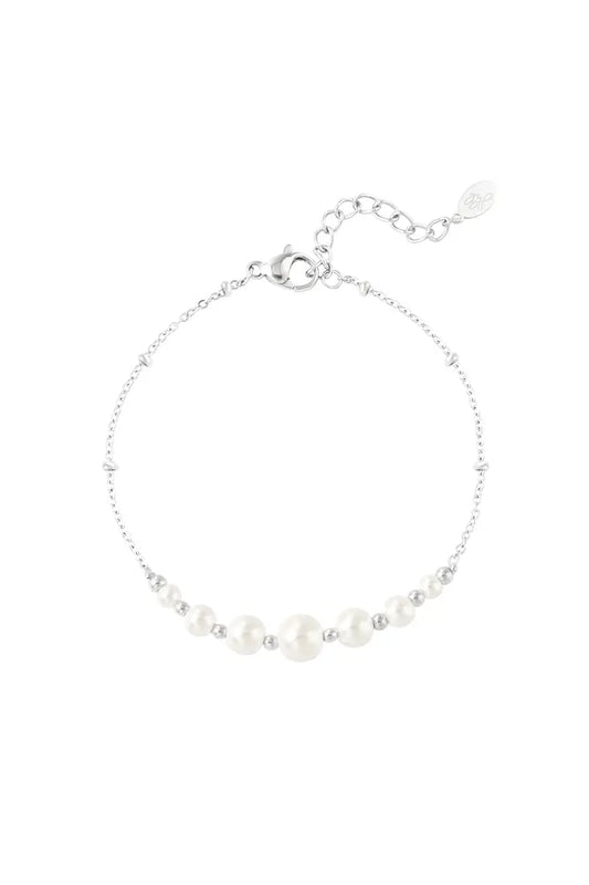 Armband pearl party zilver