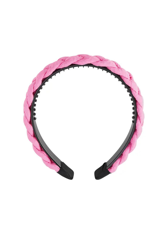 Haarband gevlochten roze