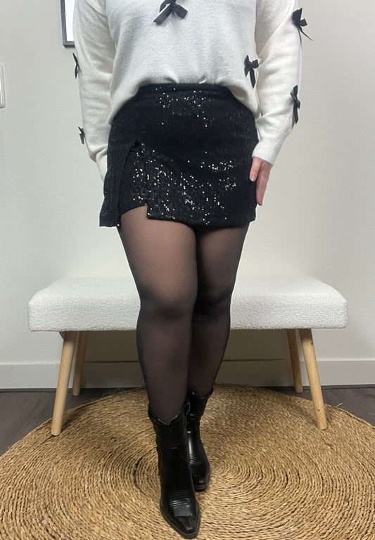 Skort Dewi Glitter zwart