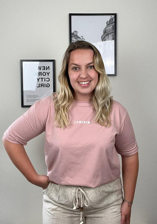 T-shirt Minimal Oud roze