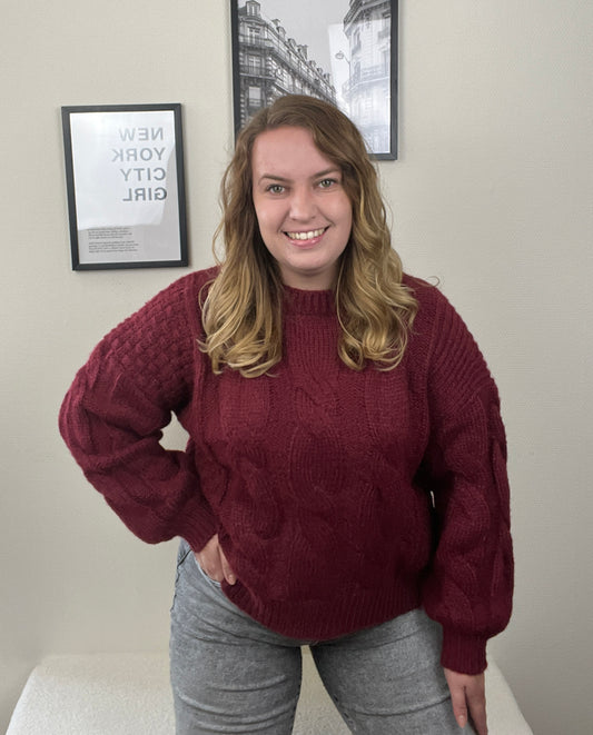 Sweater Cable Bordeaux