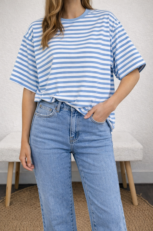 Gestreepte top Livia Blauw