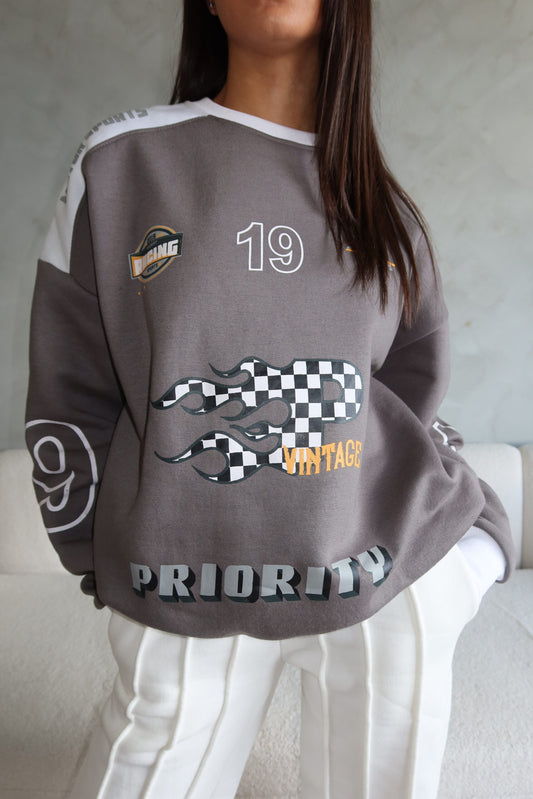 Sweater Racing grijs LIMITED EDITION