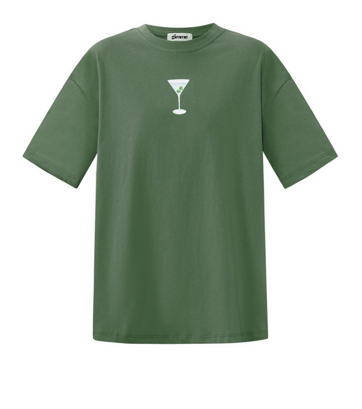 T-shirt The cocktail club Groen (BACKPRINT)