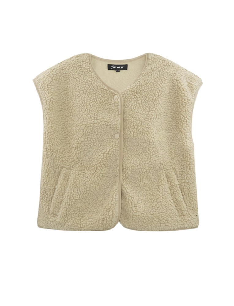 Teddy Vest Beige