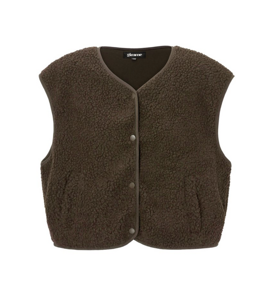 Teddy Vest Donker bruin