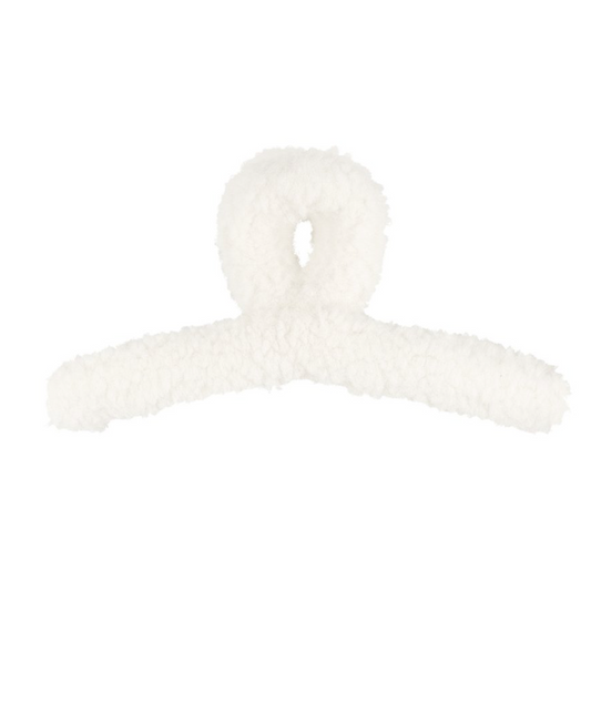 Haarclip teddy Wit