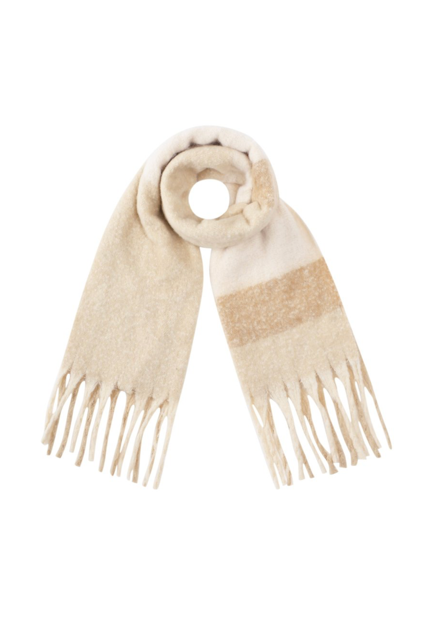 Sjaal blokken beige