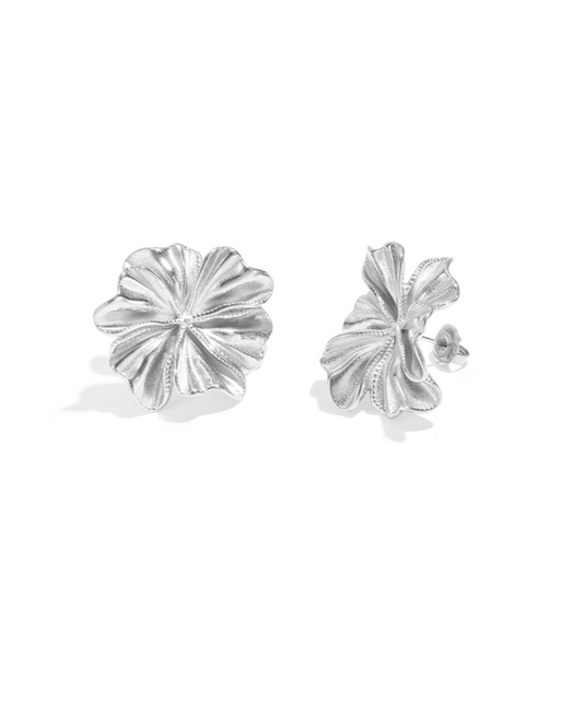 Oorbellen Flower Zilver