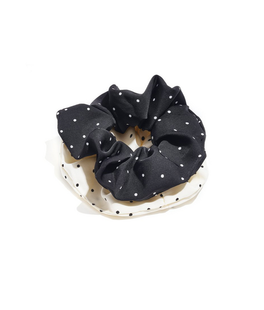 Scrunchie Polka dots Zwart/Wit