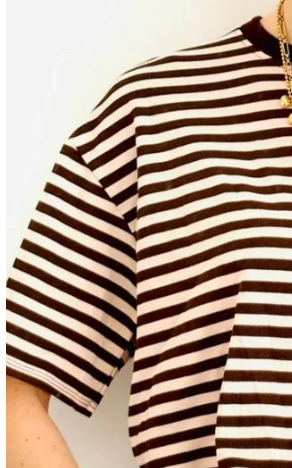 Gestreepte top Livia bruin (Pre-order 07-04)